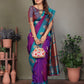Sonakshi Women's Purple Banarasi Silk Zari Woven Traditional Saree with Blouse | Swadesiicart
