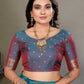 Sonakshi Women's Purple Banarasi Silk Zari Woven Traditional Saree with Blouse | Swadesiicart
