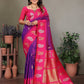 Sonakshi Women's Lavender Banarasi Silk Zari Woven Traditional Saree with Blouse | Swadesiicart