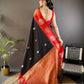 Sonakshi Women's Black Banarasi Silk Zari Woven Traditional Saree with Blouse | Swadesiicart