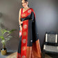 Sonakshi Women's Black Banarasi Silk Zari Woven Traditional Saree with Blouse | Swadesiicart