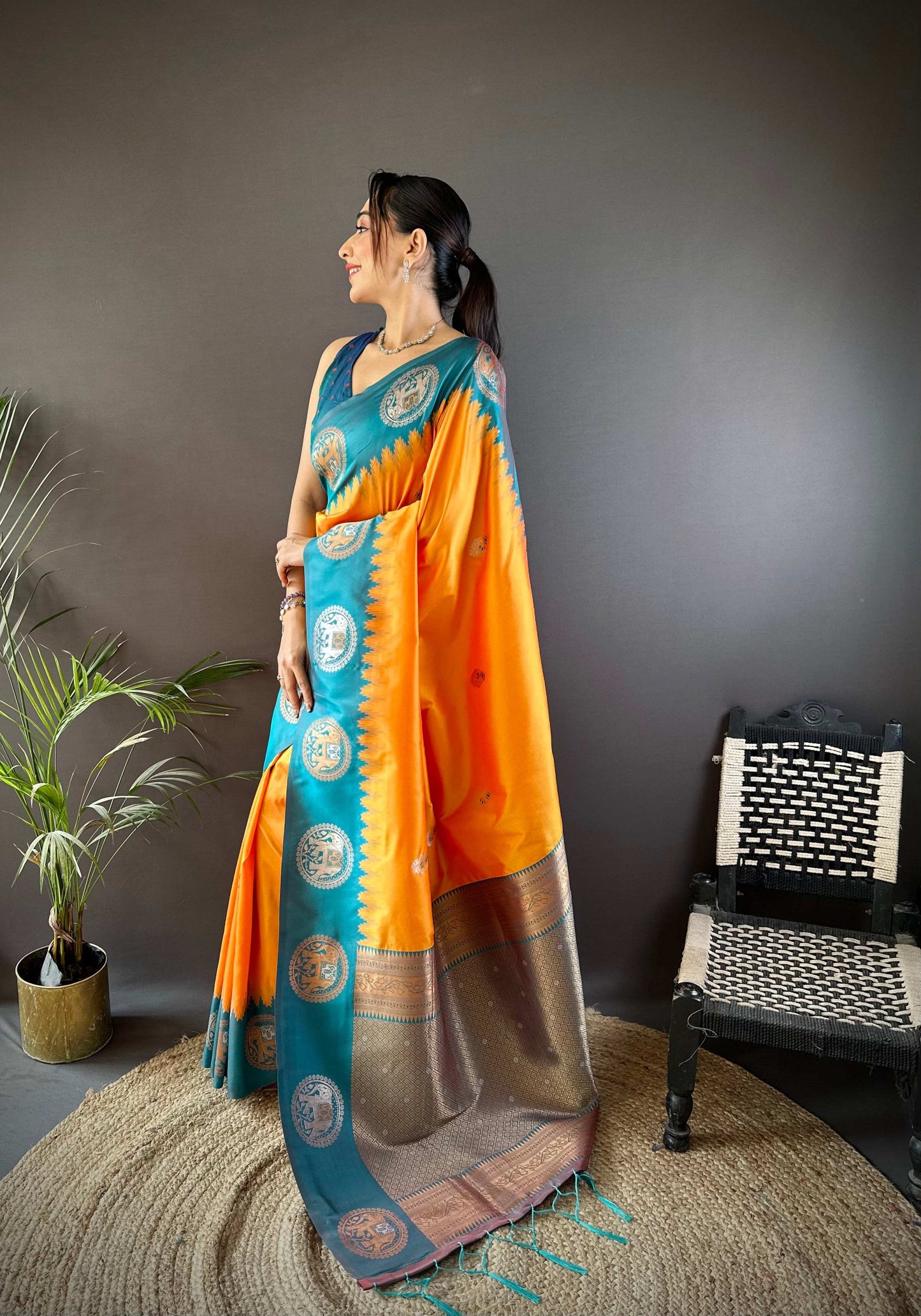 Sonakshi Women's Fenta Banarasi Silk Zari Woven Traditional Saree with Blouse | Swadesiicart