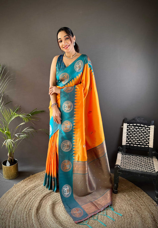 Sonakshi Women's Fenta Banarasi Silk Zari Woven Traditional Saree with Blouse | Swadesiicart