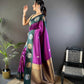 Sonakshi Women's Purple Banarasi Silk Zari Woven Traditional Saree with Blouse | Swadesiicart
