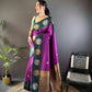 Sonakshi Women's Purple Banarasi Silk Zari Woven Traditional Saree with Blouse | Swadesiicart