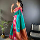 Sonakshi Women's Seagreen Banarasi Silk Zari Woven Traditional Saree with Blouse | Swadesiicart