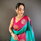 Sonakshi Women's Seagreen Banarasi Silk Zari Woven Traditional Saree with Blouse | Swadesiicart