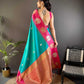 Sonakshi Women's Seagreen Banarasi Silk Zari Woven Traditional Saree with Blouse | Swadesiicart