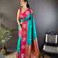 Sonakshi Women's Seagreen Banarasi Silk Zari Woven Traditional Saree with Blouse | Swadesiicart