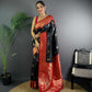 Sonakshi Women's Black Banarasi Silk Zari Woven Traditional Saree with Blouse | Swadesiicart