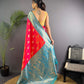 Sonakshi Women's Red Banarasi Silk Zari Woven Traditional Saree with Blouse | Swadesiicart