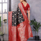 Sonakshi Women's Black Banarasi Silk Zari Woven Traditional Saree with Blouse | Swadesiicart