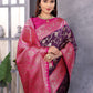 Sonakshi Women's Purple Banarasi Silk Zari Woven Traditional Saree with Blouse | Swadesiicart