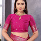 Sonakshi Women's Purple Banarasi Silk Zari Woven Traditional Saree with Blouse | Swadesiicart