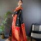 Sonakshi Women's Black Banarasi Silk Zari Woven Traditional Saree with Blouse | Swadesiicart