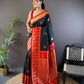 Sonakshi Women's Black Banarasi Silk Zari Woven Traditional Saree with Blouse | Swadesiicart