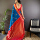 Sonakshi Women's Morepeach Banarasi Silk Zari Woven Traditional Saree with Blouse | Swadesiicart