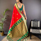 Sonakshi Women's Red Banarasi Silk Zari Woven Traditional Saree with Blouse | Swadesiicart