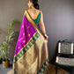 Sonakshi Women's Purple Banarasi Silk Zari Woven Traditional Saree with Blouse | Swadesiicart