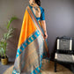 Sonakshi Women's Yellow Banarasi Silk Zari Woven Traditional Saree with Blouse | Swadesiicart