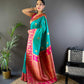 Sonakshi Women's Seagreen Banarasi Silk Zari Woven Traditional Saree with Blouse | Swadesiicart