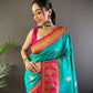 Sonakshi Women's Seagreen Banarasi Silk Zari Woven Traditional Saree with Blouse | Swadesiicart