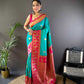 Sonakshi Women's Seagreen Banarasi Silk Zari Woven Traditional Saree with Blouse | Swadesiicart