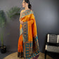 Sonakshi Women's Morepeech Banarasi Silk Zari Woven Traditional Saree with Blouse | Swadesiicart