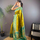 Sonakshi Women's Mehendi Banarasi Silk Zari Woven Traditional Saree with Blouse | Swadesiicart