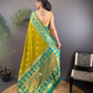 Sonakshi Women's Mehendi Banarasi Silk Zari Woven Traditional Saree with Blouse | Swadesiicart