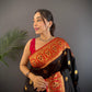 Sonakshi Women's Black Banarasi Silk Zari Woven Traditional Saree with Blouse | Swadesiicart