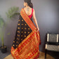Sonakshi Women's Black Banarasi Silk Zari Woven Traditional Saree with Blouse | Swadesiicart
