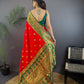 Sonakshi Women's Red Banarasi Silk Zari Woven Traditional Saree with Blouse | Swadesiicart