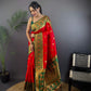 Sonakshi Women's Red Banarasi Silk Zari Woven Traditional Saree with Blouse | Swadesiicart