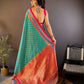 Sonakshi Women's Teal Banarasi Silk Zari Woven Traditional Saree with Blouse | Swadesiicart