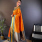 Sonakshi Women's Yellow Banarasi Silk Zari Woven Traditional Saree with Blouse | Swadesiicart