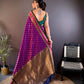 Sonakshi Women's Purple Banarasi Silk Zari Woven Traditional Saree with Blouse | Swadesiicart