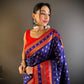 Sonakshi Women's Royal Blue Banarasi Silk Zari Woven Traditional Saree with Blouse | Swadesiicart