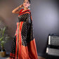 Sonakshi Women's Black Banarasi Silk Zari Woven Traditional Saree with Blouse | Swadesiicart