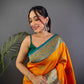 Sonakshi Women's Yellow Banarasi Silk Zari Woven Traditional Saree with Blouse | Swadesiicart