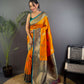 Sonakshi Women's Yellow Banarasi Silk Zari Woven Traditional Saree with Blouse | Swadesiicart
