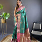 Sonakshi Women's Teal Banarasi Silk Zari Woven Traditional Saree with Blouse | Swadesiicart