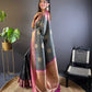 Sonakshi Women's Black Banarasi Silk Zari Woven Traditional Saree with Blouse | Swadesiicart