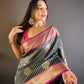 Sonakshi Women's Black Banarasi Silk Zari Woven Traditional Saree with Blouse | Swadesiicart
