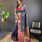 Sonakshi Women's Black Banarasi Silk Zari Woven Traditional Saree with Blouse | Swadesiicart