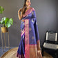 Sonakshi Women's Blue Banarasi Silk Zari Woven Traditional Saree with Blouse | Swadesiicart