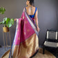 Sonakshi Women's Purple Banarasi Silk Zari Woven Traditional Saree with Blouse | Swadesiicart