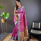 Sonakshi Women's Purple Banarasi Silk Zari Woven Traditional Saree with Blouse | Swadesiicart