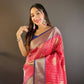Sonakshi Women's Red Banarasi Silk Zari Woven Traditional Saree with Blouse | Swadesiicart
