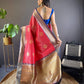 Sonakshi Women's Red Banarasi Silk Zari Woven Traditional Saree with Blouse | Swadesiicart
